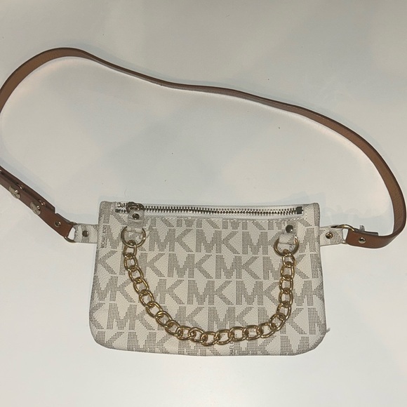 Michael Kors MK Logo vanilla small slim belt bag Fanny pack - Picture 1 of 7